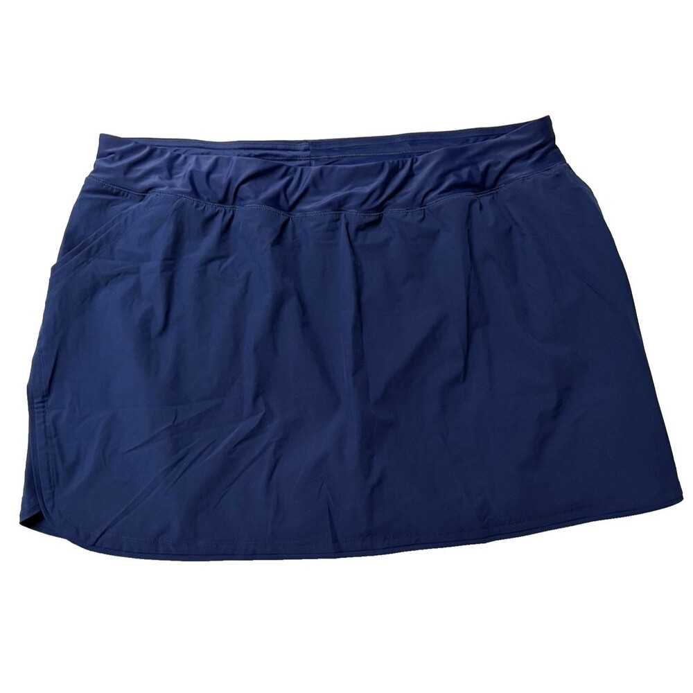 NWOT Lands' End Womens Comfort Waist Swim Skirt Swim Bottoms Skort Navy 26W